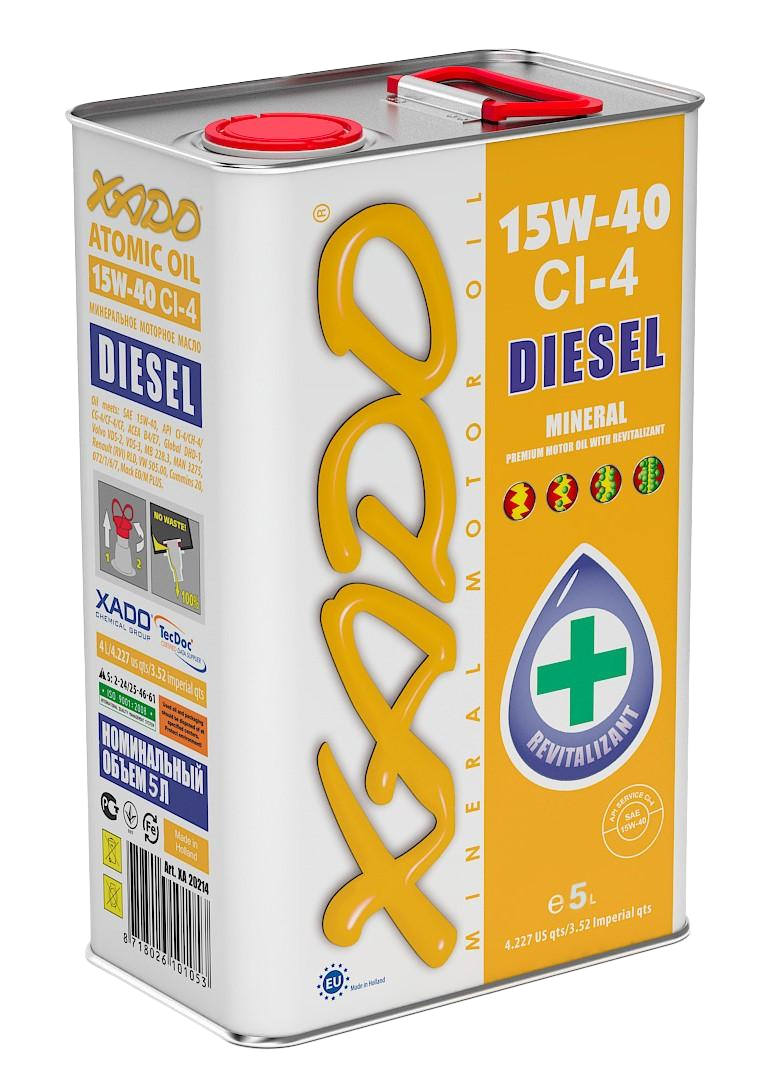 Моторное масло Xado Atomic Oil Diesel CI-4 15W-40, 5л (Xado: XA20314)